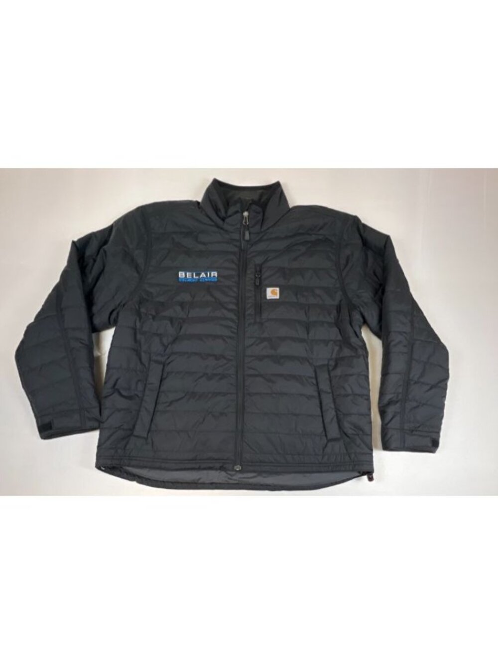 Carhartt Mens XL Relaxed Fit Quilted Insulated Jacket Black Full Zip Logo
